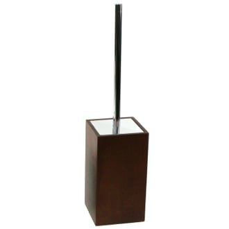 Brown Square Toilet Brush Holder Made of Wood Gedy PA33-31